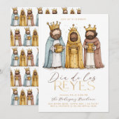 Invitation Día De Los Reyes Mexicaine 3 Rois Fête (Devant / Derrière)