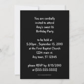 Invitation Diable fille Goth Imaginaire doux 16 Anniversaire (Dos)