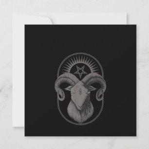 Invitation Diable Goat Pentagram Baphomet Satan Occulte Satan