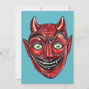 Invitation Diable Rouge Vintage Halloweenies 