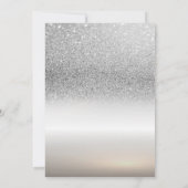 Invitation Diadème, cadre argent paillettes bokeh floral doux (Dos)