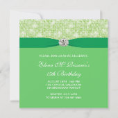 Invitation Diadème de diamant vert citron Quincenera vert (Dos)
