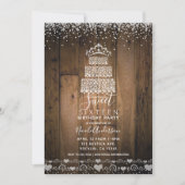 Invitation Diadème de gâteau Glam Diamond Bling en bois pour  (Devant)