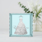 Invitation Diadème de robe de soirée Bleu sarcelle Blanc Quin (Debout devant)