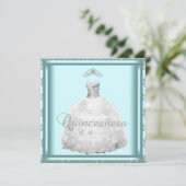 Invitation Diadème de robe de soirée Bleu sarcelle Blanc Quin (Debout devant)