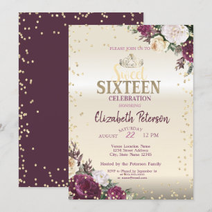 Invitation Diadème, Diamants Floraux Bourgogne Fête Douze 16