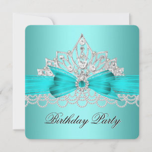 Invitation Diadème élégant en diamants et perles de teinte bl