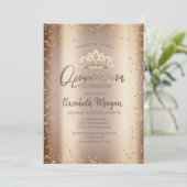 Invitation Diadème élégant et frais, Quinceañera en cuivre et (Debout devant)