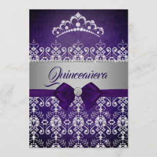 Invitation Diadème en diamant à paillettes violettes Quincean