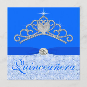 Invitation Diadème en diamant bleu Tiara Bleu Quincenera