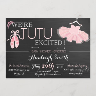 Invitation Diadème et tutu modernes d'invitation de baby