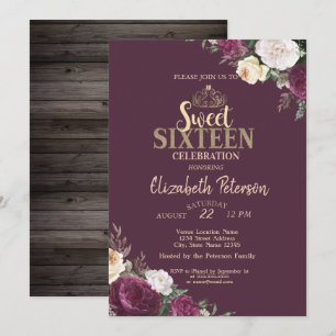 Invitation Diadème, Fleurs de Bourgogne Bois Douce Fête des 1