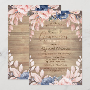 Invitation Diadème,Guirlandes Lumineuses,Fleurs Bleues Bois Q