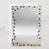 Invitation Diadème, points de paillettes argentées Bokeh doux (Dos)
