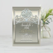 Invitation Diadème Princesse en Ivory Platine pour Fête d'Ann (Debout devant)