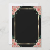 Invitation Diagramme Gold Graduation Cap Floral Graduation (Dos)