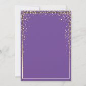 Invitation Diagrammes Gold Graduation Cap Violet Graduation (Dos)