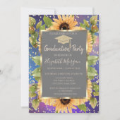 Invitation Diagrammes Tournesols Peinture Splash Graduation (Devant)