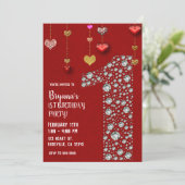 Invitation Diamant 1 1ST Saint Valentin Coeurs Anniversaire (Debout devant)