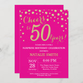 Invitation Diamant 50e anniversaire de la surprise d'or et de (Devant / Derrière)