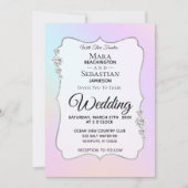 Invitation *~* Diamant Aquarelle Gradient Pastel Mariage (Devant)