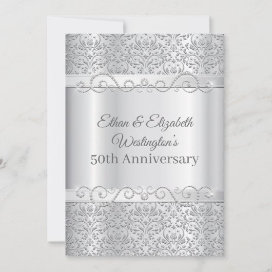 Invitation Diamant Argent 50e Anniversaire (Devant)