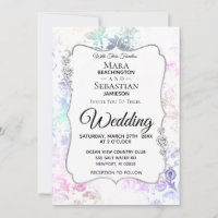 *~* Diamant Blanc Vintage Rustique Mariage damassé
