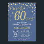 Invitation Diamant bleu et or 60e anniversaire<br><div class="desc">60e anniversaire Invitation avec Parties scintillant bleue et or Arrière - plan diamant. Confetti d'or. Anniversaire adulte. Hommes ou Femmes Anniversaire. Pour plus de personnalisation,  cliquez sur le bouton "Customiser" et utilisez notre outil de conception pour modifier ce modèle.</div>