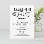 Invitation Diamant & Coeurs | Black & White Engagement Party (Debout devant)