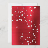 Invitation Diamant Confetti brillant Rouge Satin Foil Ombre (Dos)