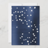 Invitation Diamant Confetti Marine Blue Satin Foil Ombre (Dos)
