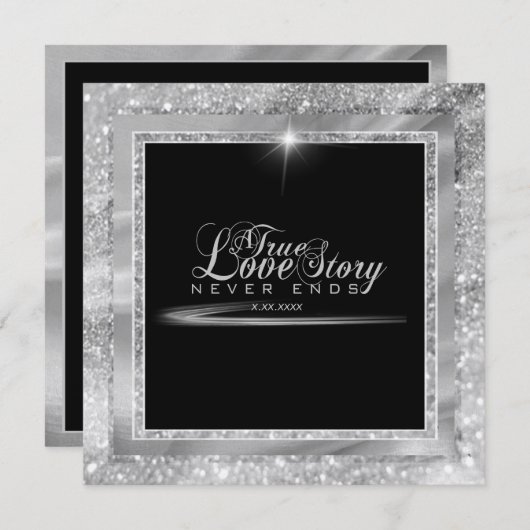 Invitation Diamant Cravate Noire : Une véritable histoire d'a (Devant / Derrière)