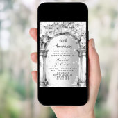 Invitation diamant d'arc floral 60e anniversaire mariage