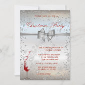 Invitation Diamant d'argent, Verre rouge, Fête de Noël de l'e (Devant)