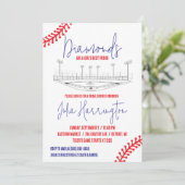 Invitation Diamant de baseball, Fête des mariées de la meille (Debout devant)