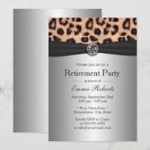 Invitation Diamant de la partie de retraite et argent Emprein (Devant / Derrière)