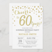 Invitation Diamant de la Parties scintillant aurifère Surpris (Devant / Derrière)