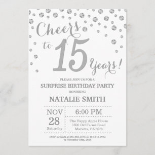 Invitation Diamant de la Parties scintillant d'argent surpris