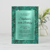 Invitation Diamant d'émeraude à la menthe 80e anniversaire (Debout devant)