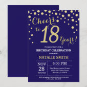 Invitation Diamant du 18e anniversaire de la Marine Blue and (Devant / Derrière)