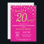 Invitation Diamant du 20e anniversaire de la surprise d'or et<br><div class="desc">Invitation surprise 20e anniversaire avec Arrière - plan Diamant de Parties scintillant rose et or Hot Pink. Gold Confetti. Anniversaire adulte. Hommes ou femmes,  anniversaire.
Pour plus de personnalisation,  cliquez sur le bouton "Customiser" et utilisez notre outil de conception pour modifier ce modèle.</div>