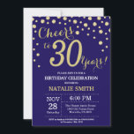 Invitation Diamant du 30e anniversaire de la Marine Blue and<br><div class="desc">30e anniversaire Invitation avec le Arrière - plan Diamant de la Parties scintillant bleue et d'or de la Marine. Gold Confetti. Anniversaire adulte. Hommes ou femmes,  anniversaire.
Pour plus de personnalisation,  cliquez sur le bouton "Customiser" et utilisez notre outil de conception pour modifier ce modèle.</div>
