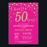 Invitation Diamant du 50e anniversaire de Hot Pink and Gold<br><div class="desc">50e anniversaire Invitation avec un Arrière - plan Diamant de Parties scintillant rose et or. Gold Confetti. Anniversaire adulte. Hommes ou femmes,  anniversaire.
Pour plus de personnalisation,  cliquez sur le bouton "Customiser" et utilisez notre outil de conception pour modifier ce modèle.</div>