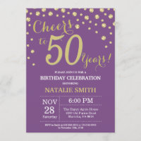 Diamant du 50e anniversaire violet et or