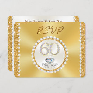 Invitation Diamant étonnant, 60e anniversaire de Mariage, RSV