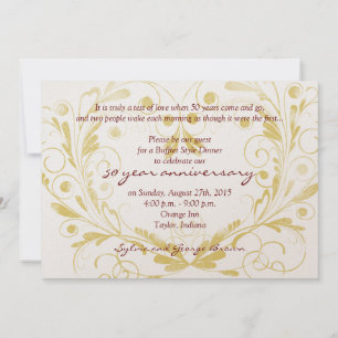 Invitation Diamant floral de coeur 50e anniversaire de Mariag