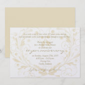 Invitation Diamant floral de coeur 60e anniversaire Mariage (Devant / Derrière)