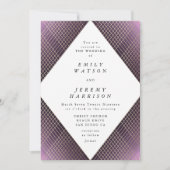 Invitation Diamant Géométrique violet Déco Gold Gatsby Mariag (Devant)