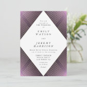Invitation Diamant Géométrique violet Déco Gold Gatsby Mariag (Debout devant)