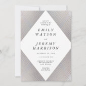 Invitation Diamant Gray Déco Gray Or Gatsby Mariage (Devant)